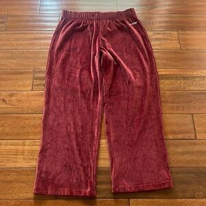 NWT Calvin Klein Maroon Velvet Pull On Pants Size Large